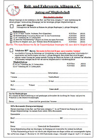 Aufnahmeantrag des RFV Ailingen e.V.